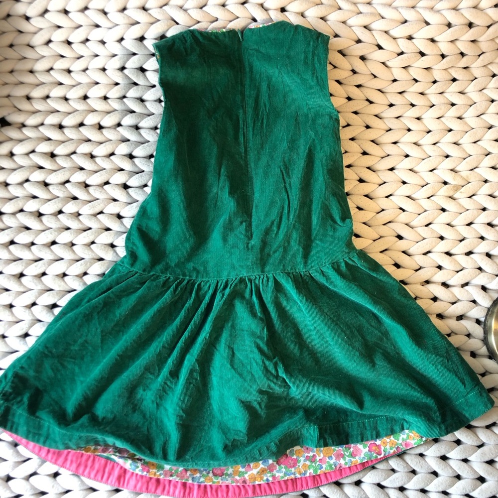 Mini Boden Green Girls' Heart Pocket Corduroy Dress - Picture 5 of 5